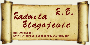 Radmila Blagojević vizit kartica
